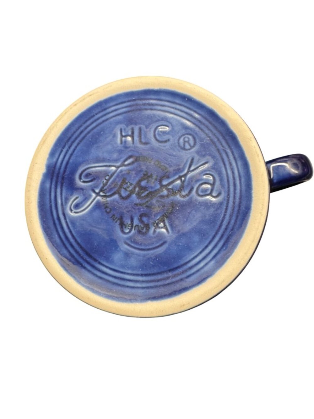 2 X Fiestaware Cobalt Blue Coffee Mugs O -Ring Handle- Homer Laughlin HLC USA - Picture 2 of 10